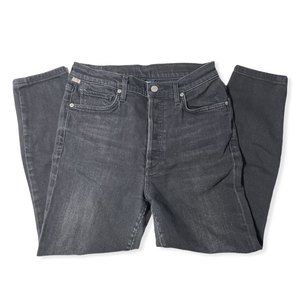 COH Citizens Of Humanity Womens Black Denim Jeans Crop High Rise Skinny SZ 28x24